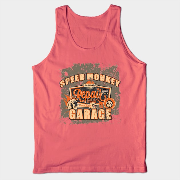 SpeedMonkey Garage Tank Top by funkymonkeytees